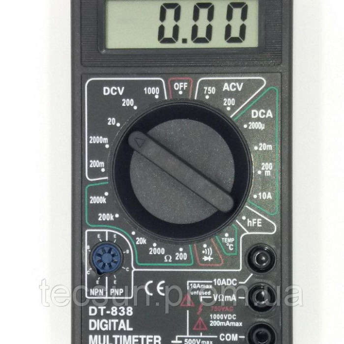 Мультиметр тестер вольтметр DT-838/1019 + термопара (100 шт./яский)