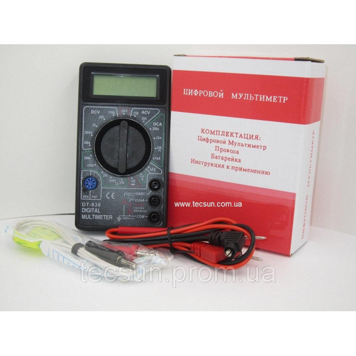 Мультиметр тестер вольтметр DT-838/1019 + термопара (100 шт./яский)
