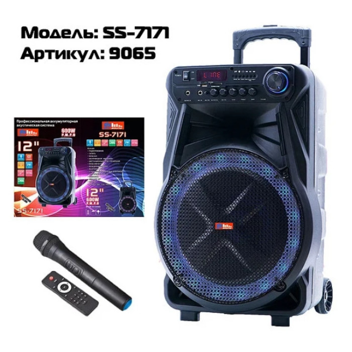 Акустична переносна колонка SS-7171 600 Вт 12" 0х0х0см 9065 (1 шт./ясть)