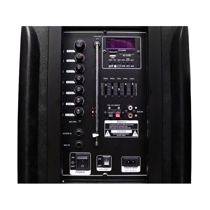 Акустична переносна колонка ZXX-7575/ 8163 60 Вт 12" 80х39х33 см USB/SD/FM/BT/TWS/2MIC (1 шт./яск)