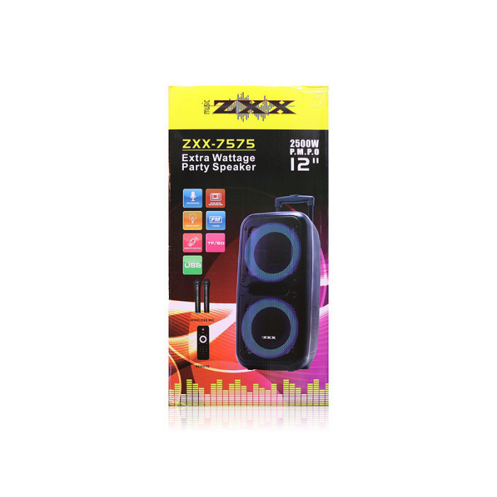 Акустична переносна колонка ZXX-7575/8163 60Вт 12" 80х39х33см USB/SD/FM/BT/TWS/2MIC (1)