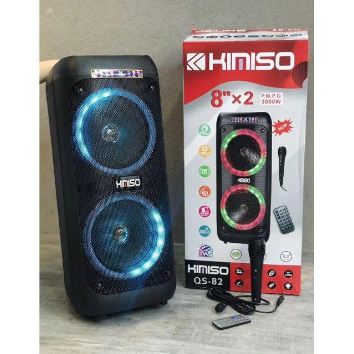 Колонка акумуляторна KIMISO Partybox QS 82/ 7965 з мікрофоном 150 W/USB/BT/FM/TWS (4 шт./яск)