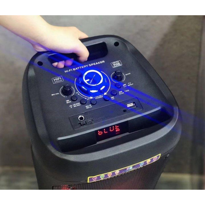 Колонка акумуляторна KIMISO Partybox QS 82/ 7965 з мікрофоном 150 W/USB/BT/FM/TWS (4 шт./яск)