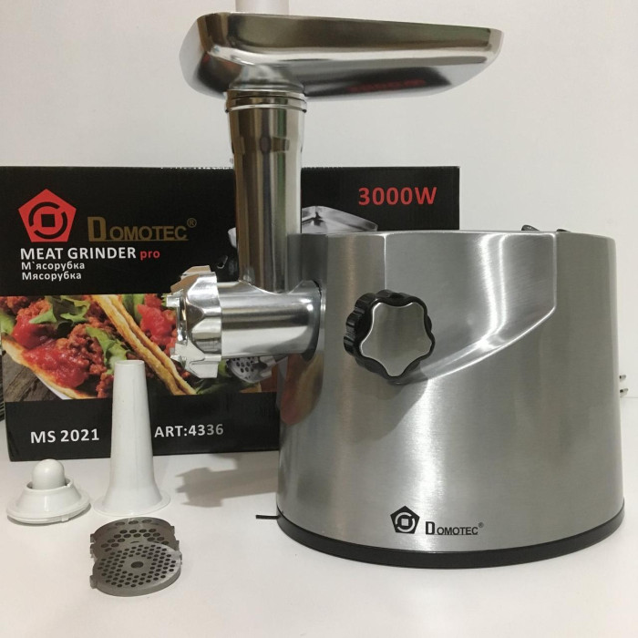 Електром'ясорубка 3000W металевий корпус DOMOTEC MS-2021/4336 (2 шт./ясть)