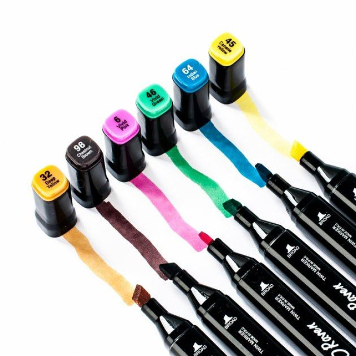 Набір двосторонніх скетч маркерів 48 штук Touch Raven, на спиртовій основі ART 7656 (26 шт./ясть)