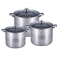 Набір каструль неірж 6 пр 11 л, 13 л, 16 л BN-215 (2 шт.)