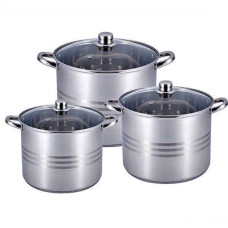 Набір каструль неірж 6 пр 11 л, 13 л, 16 л BN-215 (2 шт.)