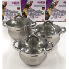Набір каструль неірж 6 пр BN-209 (4 шт.)