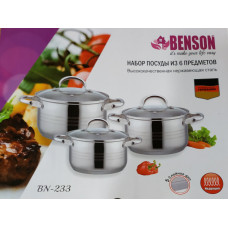 Набір каструль неірж 6 пр середні неірж BN-233 (4 шт.)