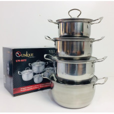 Набір каструль UNIQUE UN-5072 8 пр (16,18,20,22 см) (12 шт./ясть)