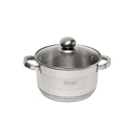 Каструль Одинарний З Скляною кришкою 3.0 Лтр. (20x11.5 см) 7 Слой у Нижній EB 3005 (6 шт./ясть)