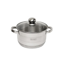 Каструль Одинарний З Скляною кришкою 3.0 Лтр. (20x11.5 см) 7 Слой у Нижній EB 3005 (6 шт./ясть)