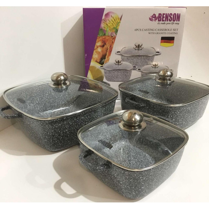 Набір каструль 2,1л 4.2 л 6.3 л BN-331 (4 шт./ясть)