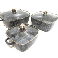 Набір каструль 2,1л 4.2 л 6.3 л BN-331 (4 шт./ясть)