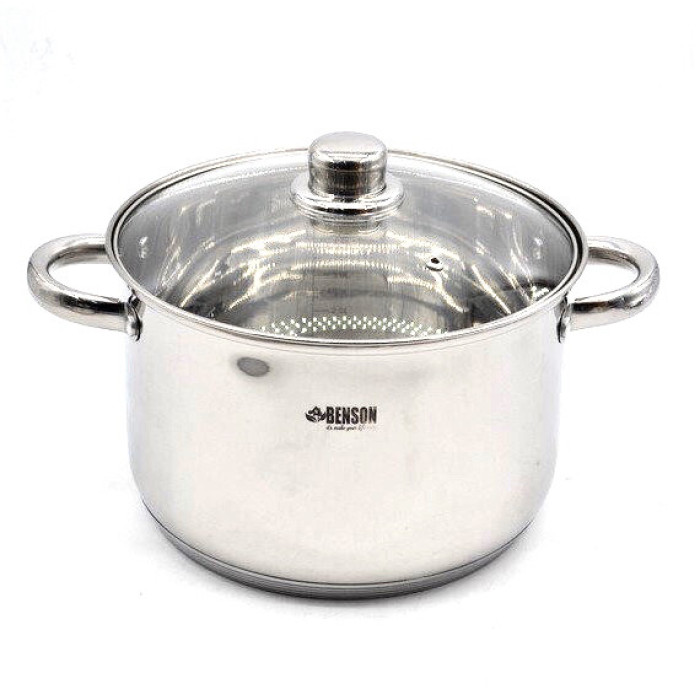 Набір каструль 12 пр Нерж 2,1л; 2,1л; 2,9л; 3,9л; 6,5 л +сковорода 24 см BN-208 (2 шт./яск.)