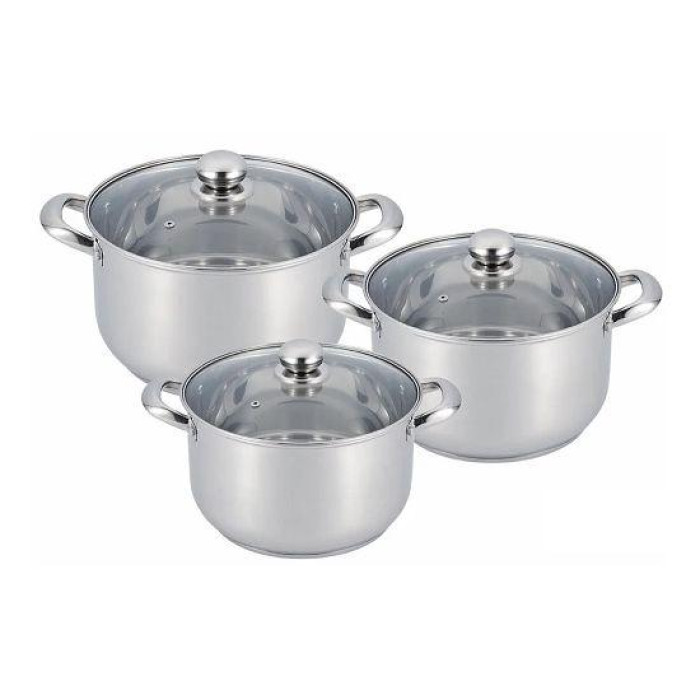 Набір каструль неірж 6 пр 8.5 л, 10 л, 14 л BN-213 (2 шт.)