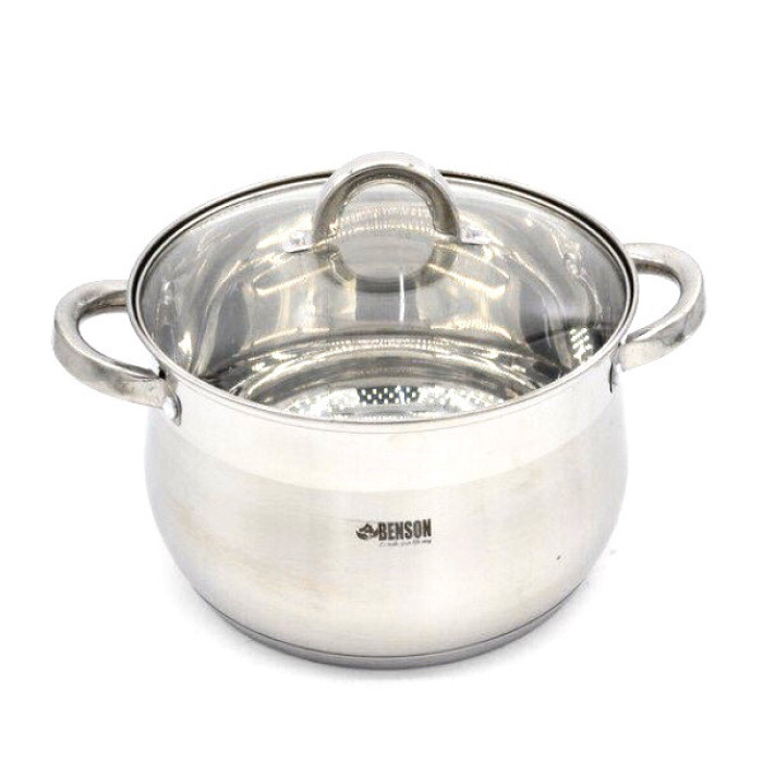 Набір каструль 12 пр. Нерж 2,1л; 2,1л; 2,9л; 3,9л; 6,5 л +сковорода 24 см BN 212 (2 шт./яск.)