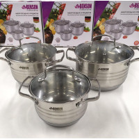 Набір каструль неірж 6 пр BN-201 (4 шт./ящ)