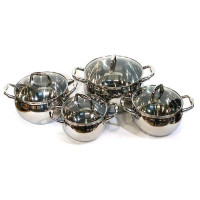 Набір каструль неірж 8 пр-нерж, яблучна форма BN-235 (2 шт.)