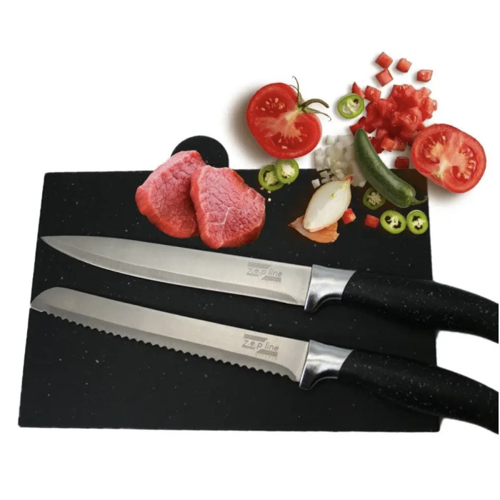 Набір кухонних ножів і обробних дощок на підставці Zepline ZP 043 (6)