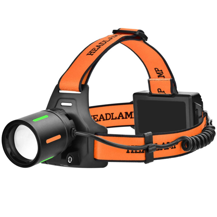 Фонарь налобный NIGHT VISION FLUORESCENCE BL-T67-TG+COB(white+red), 3x18650, 1 режим, power bank, ЗУ