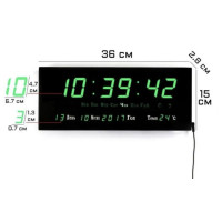 Цифровий настінний годинник VST 3615 Led, GREEN (24)