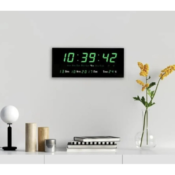 Цифровий настінний годинник VST 3615 Led, GREEN (24)