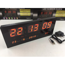 Електронний настінний годинник VST-3615/ 3788 RED/15cm*26 cm*3cm (24 шт./яский)