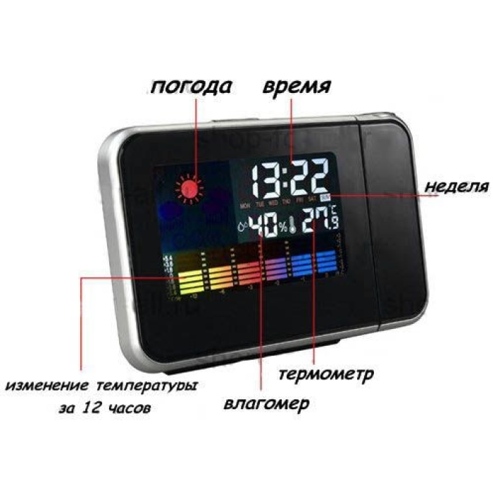 Годинники, метеостанція з проєктором ART-8190 (60 шт./яск.)