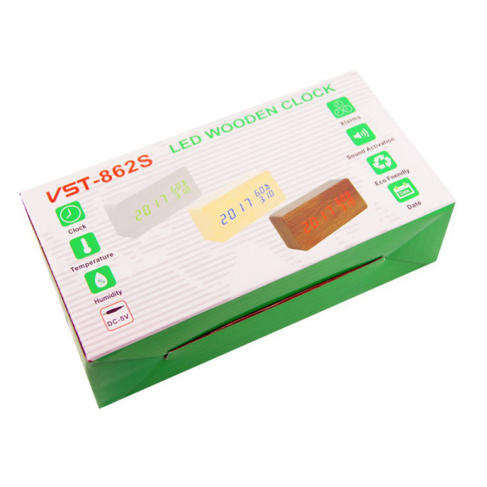 Настільний годинник від мережі +батарейка ART-862-4 (80 шт./ясть)