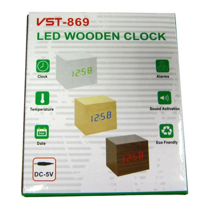 Настільний годинник від мережі +батарейка ART-869 (120 шт)
