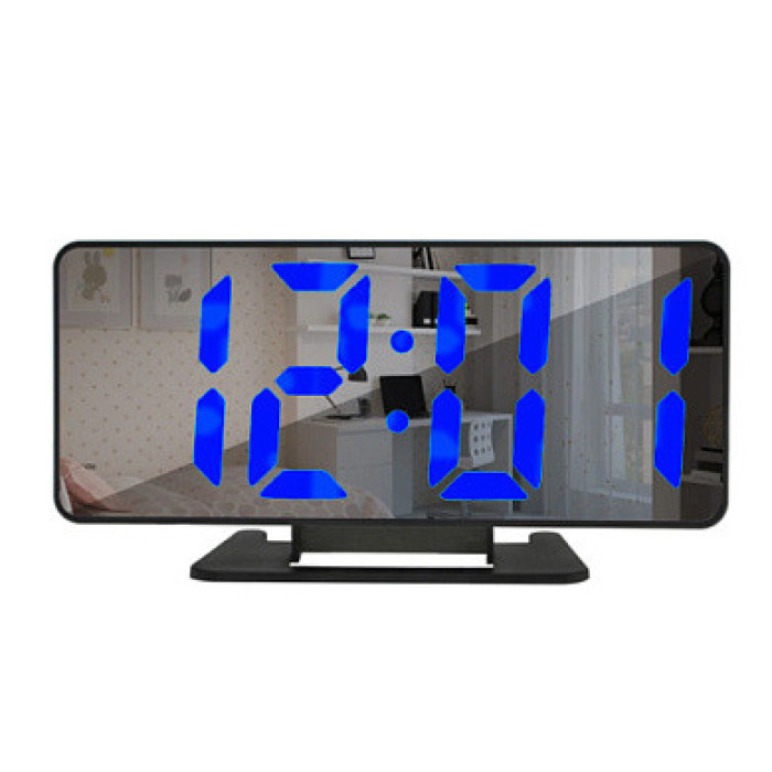 Настільний годинник від мережі VST-888-5 синій, температура, USB (60 шт./ясть)