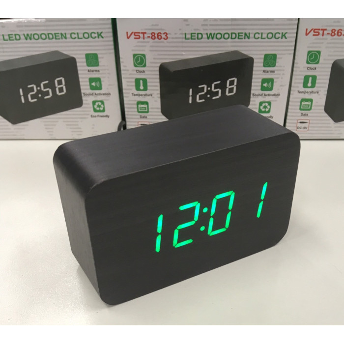 Настільний годинник від мережі + батарейки ART-863 (100 шт./яск.)