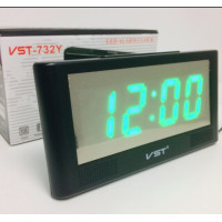 Настільний годинник від мережі +батарейка VST-732 Y/ 7005 (60 шт./ясть)