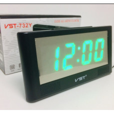 Настільний годинник від мережі +батарейка VST-732 Y/ 7005 (60 шт./ясть)