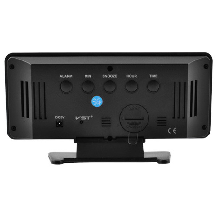 Настільний годинник від мережі VST-888-5 синій, температура, USB (60 шт./ясть)