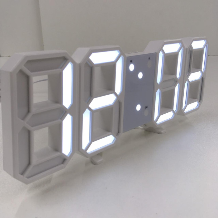Настільний електронний годинник із колискою підсвіткою VST-1089/6803 WHITE (60 шт./яский)