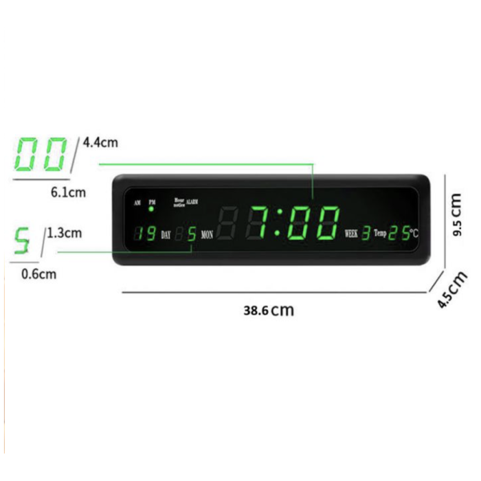 Настільний електронний годинник Yixing CX 808/ 1230 green (50)