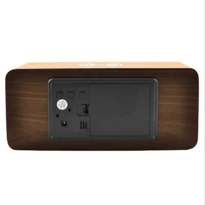 Настільний годинник від мережі та від батарейок із зеленою підсвіткою, температурою та зарядкою VST 889-4 (40)