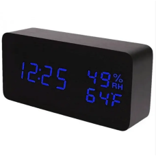Настільний годинник із будильним годинником від мережі та від батарейок із синьою підсвіткою VST-862-5 (80)