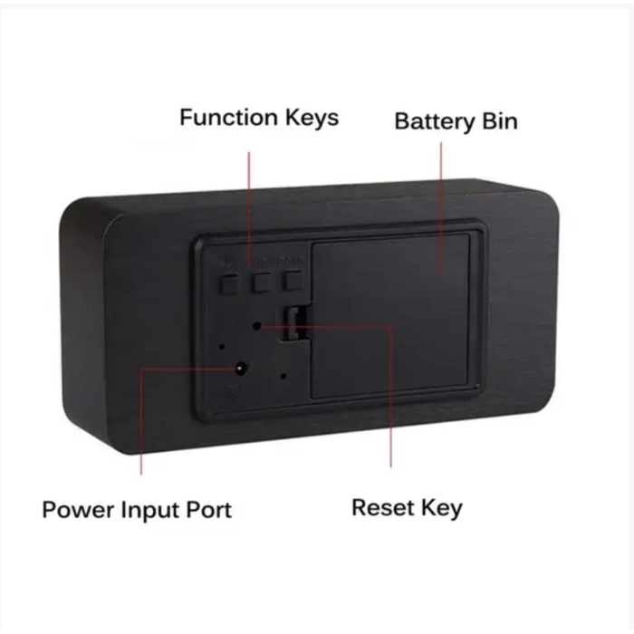 Настільний годинник із будильним годинником від мережі та від батарейок із синьою підсвіткою VST-862-5 (80)