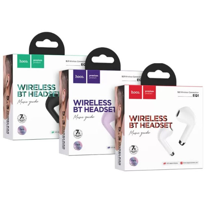 Гарнітура Bluetooth HOCO EQ1 Music guide true (Білий)