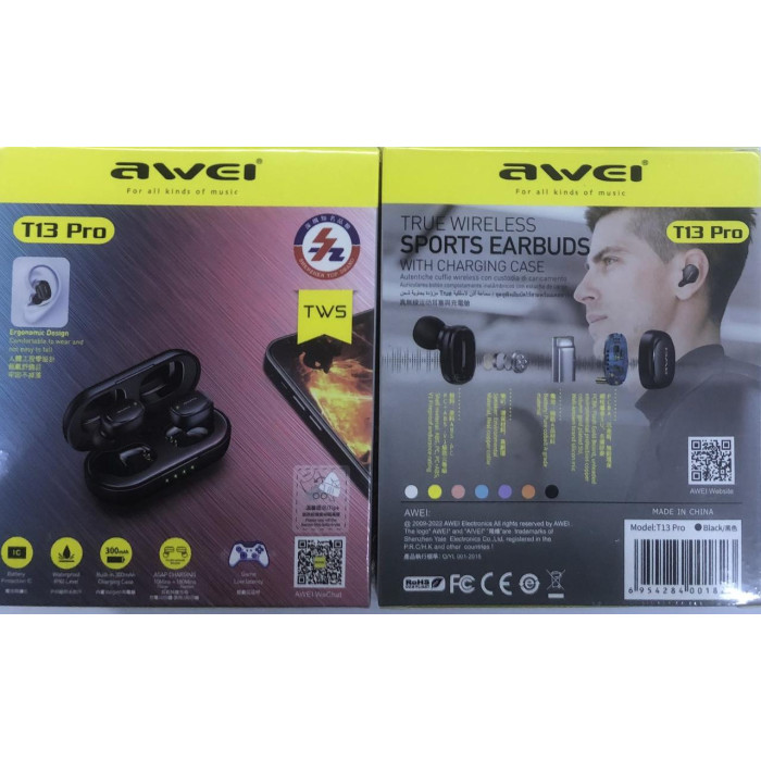 Bluetooth навушники AWEI T13 Pro TWS
