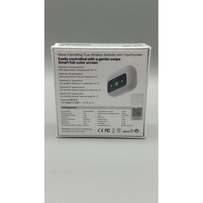 Гарнитура Bluetooth REMAX Noise-Cancelling True Earbuds with Touchscreen CozyPods W30N