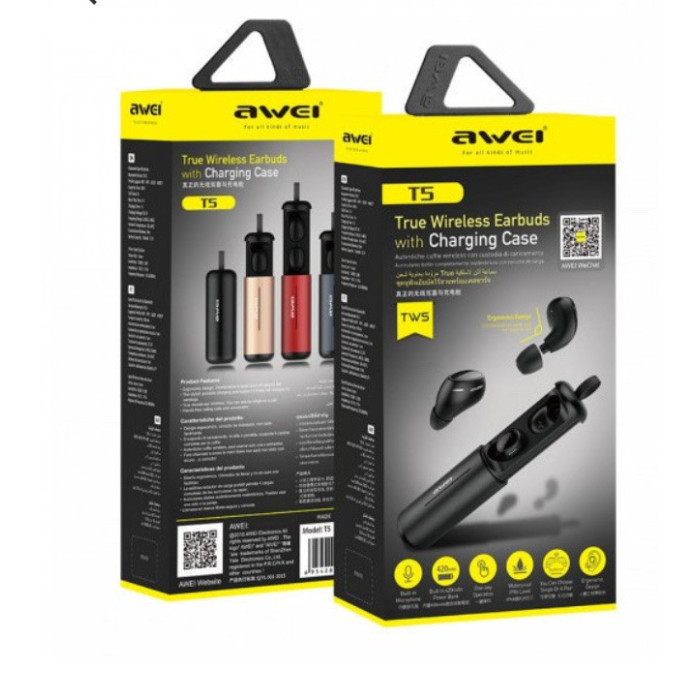 Безпроводнi Bluetooth навушники Awei T5/5584/ 6822 (72 шт)