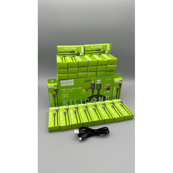Кабель HOCO X101 Micro Assistant silicone charging data cable 1м 3A