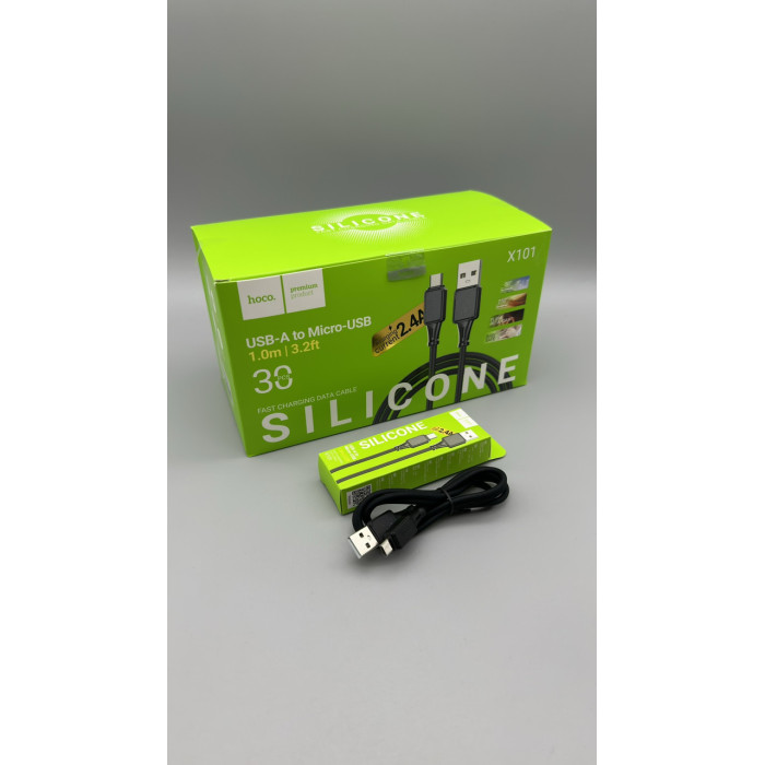 Кабель HOCO X101 Micro Assistant silicone charging data cable 1м 3A