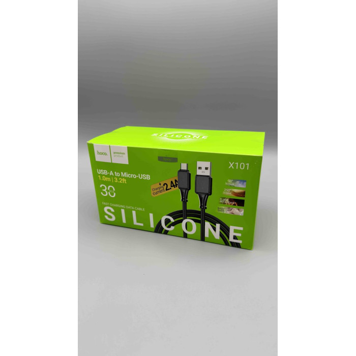 Кабель HOCO X101 Micro Assistant silicone charging data cable 1м 3A