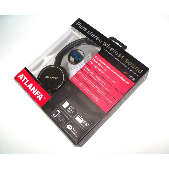 Навушники зі ст. MP3 плеєром + Bluetooth AT-7612 (40 шт./яский)