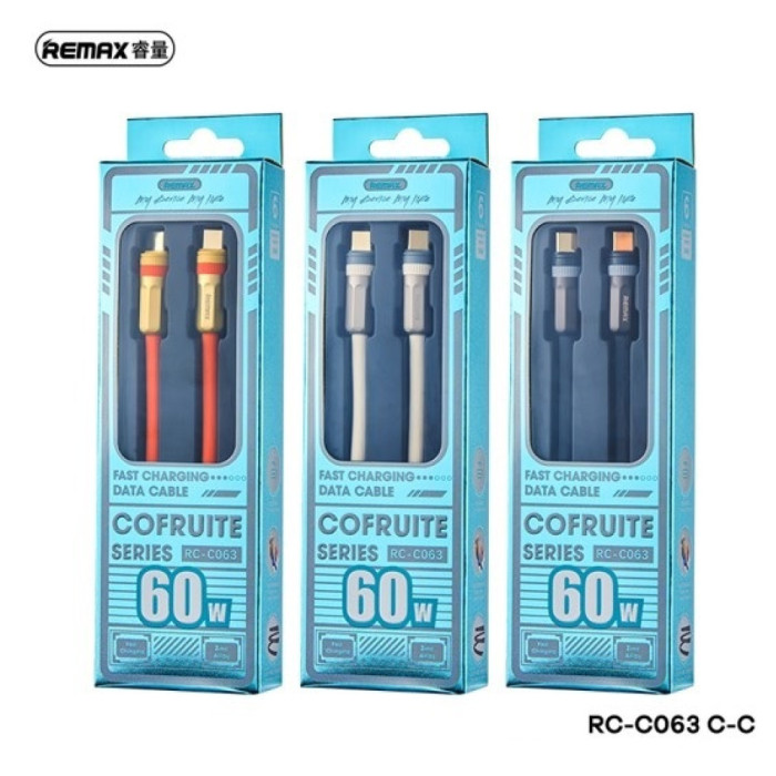 Кабель Remax RC-C063 Type-C-Type-C 60W